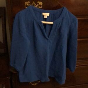 JJill 3/4 sleeve blouse, size XS petite, 100% cotton.